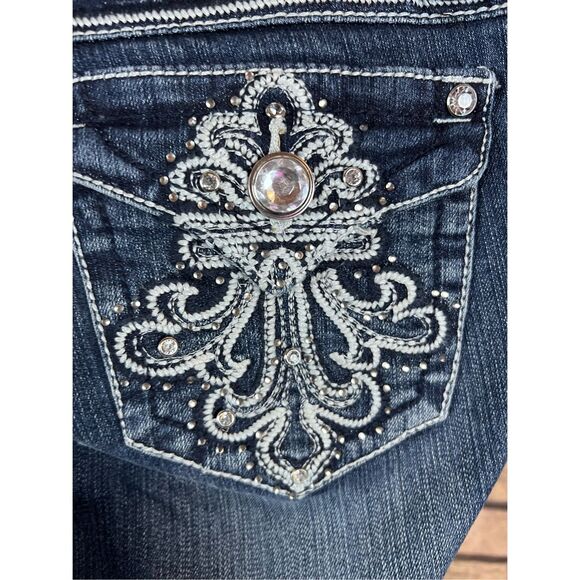 GRACE IN LA Women's Jeans Size 30 Bling Boot Cut Embroidered Pocket - Picture 3 of 10